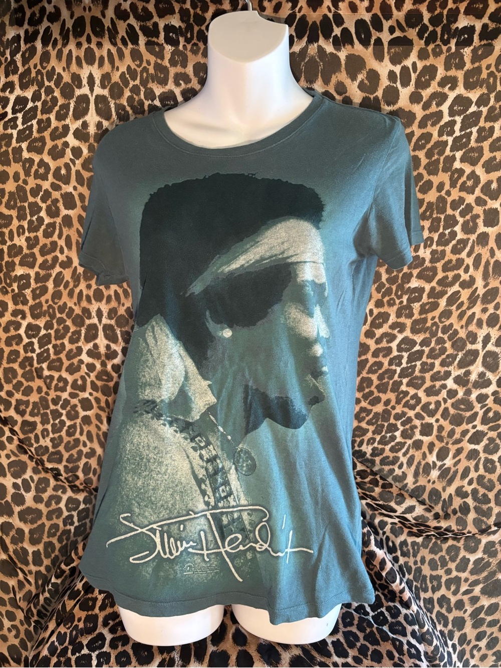 Women’sGraphic Tee - Teal Portrait Print